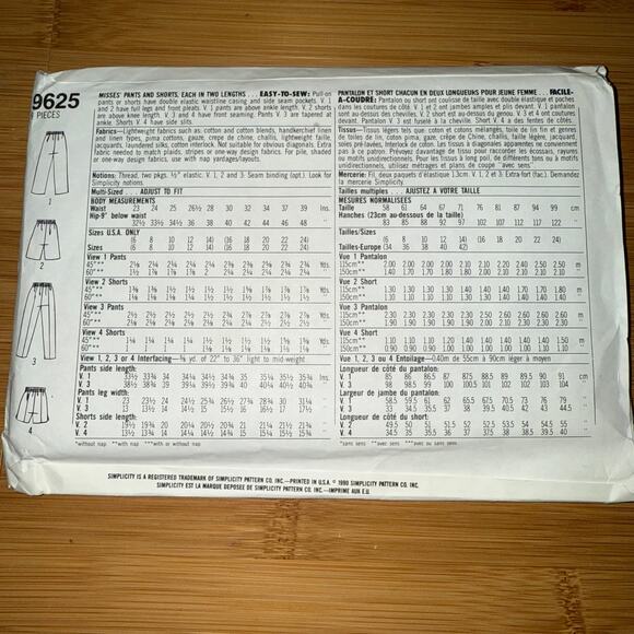 Vintage 1990 Simplicity Womens pattern 9625 Size16-24 uncut - Picture 4 of 6